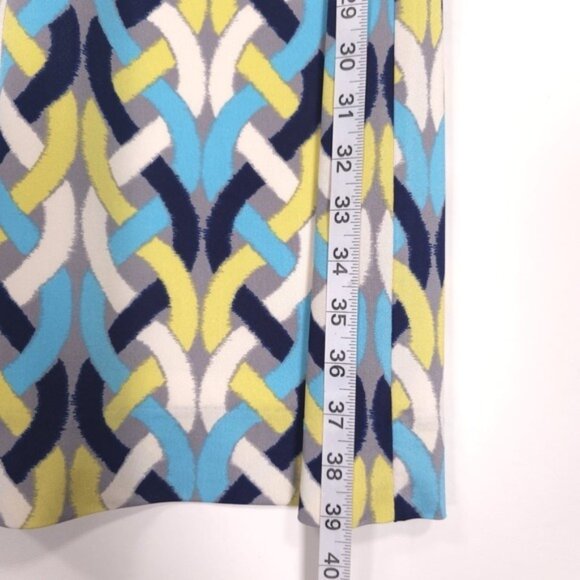 Etcetera Women's Shift Dress Size 8 Geometric Multicolor VNeck Combo 100% SILK - Picture 6 of 12